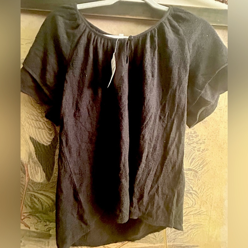 * New Madewell from Nordstrom Rack Boho Peasant Black Top SZ Small *